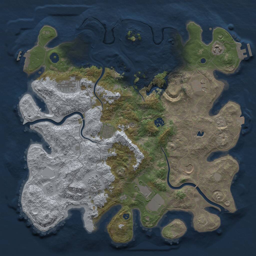 Rust Map: Procedural Map, Size: 4000, Seed: 256927029, 15 Monuments