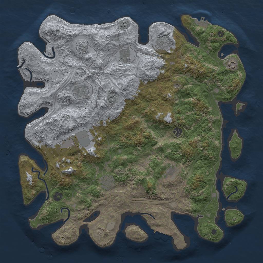 Rust Map: Procedural Map, Size: 4250, Seed: 887209031, 17 Monuments