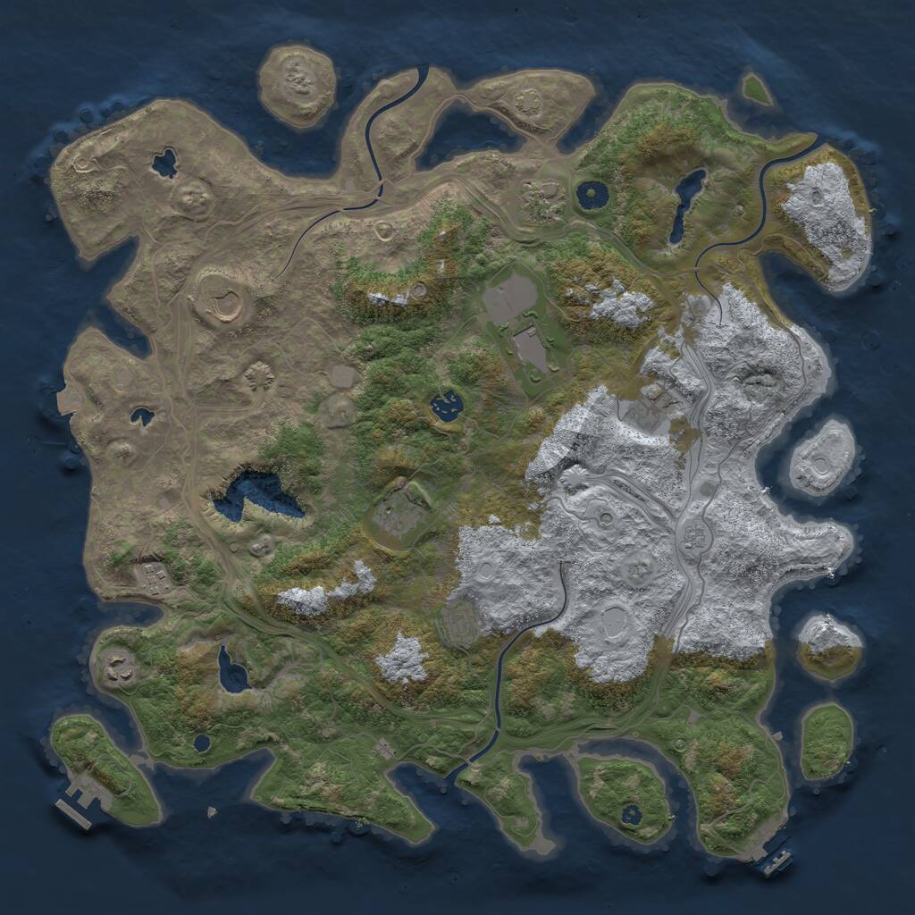 Rust Map: Procedural Map, Size: 4500, Seed: 1120497011, 15 Monuments