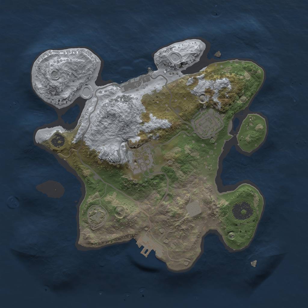 Rust Map: Procedural Map, Size: 2400, Seed: 1112425, 8 Monuments