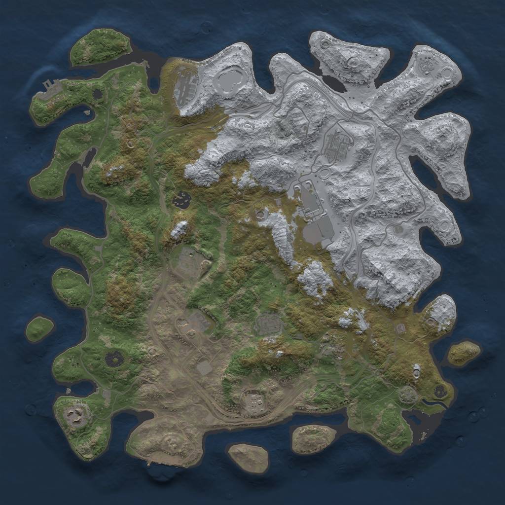 Rust Map: Procedural Map, Size: 4250, Seed: 23495456, 18 Monuments