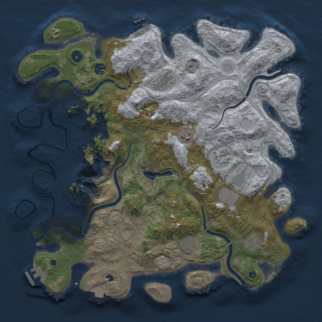 Rust Map: Procedural Map, Size: 4250, Seed: 23495456, 14 Monuments