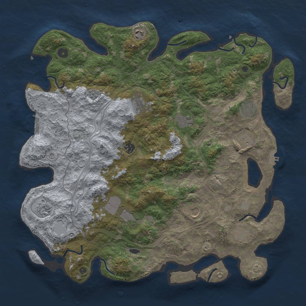 Rust Map: Procedural Map, Size: 4500, Seed: 1482883312, 19 Monuments