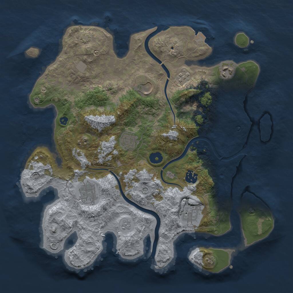 Rust Map: Procedural Map, Size: 3500, Seed: 88046506, 11 Monuments