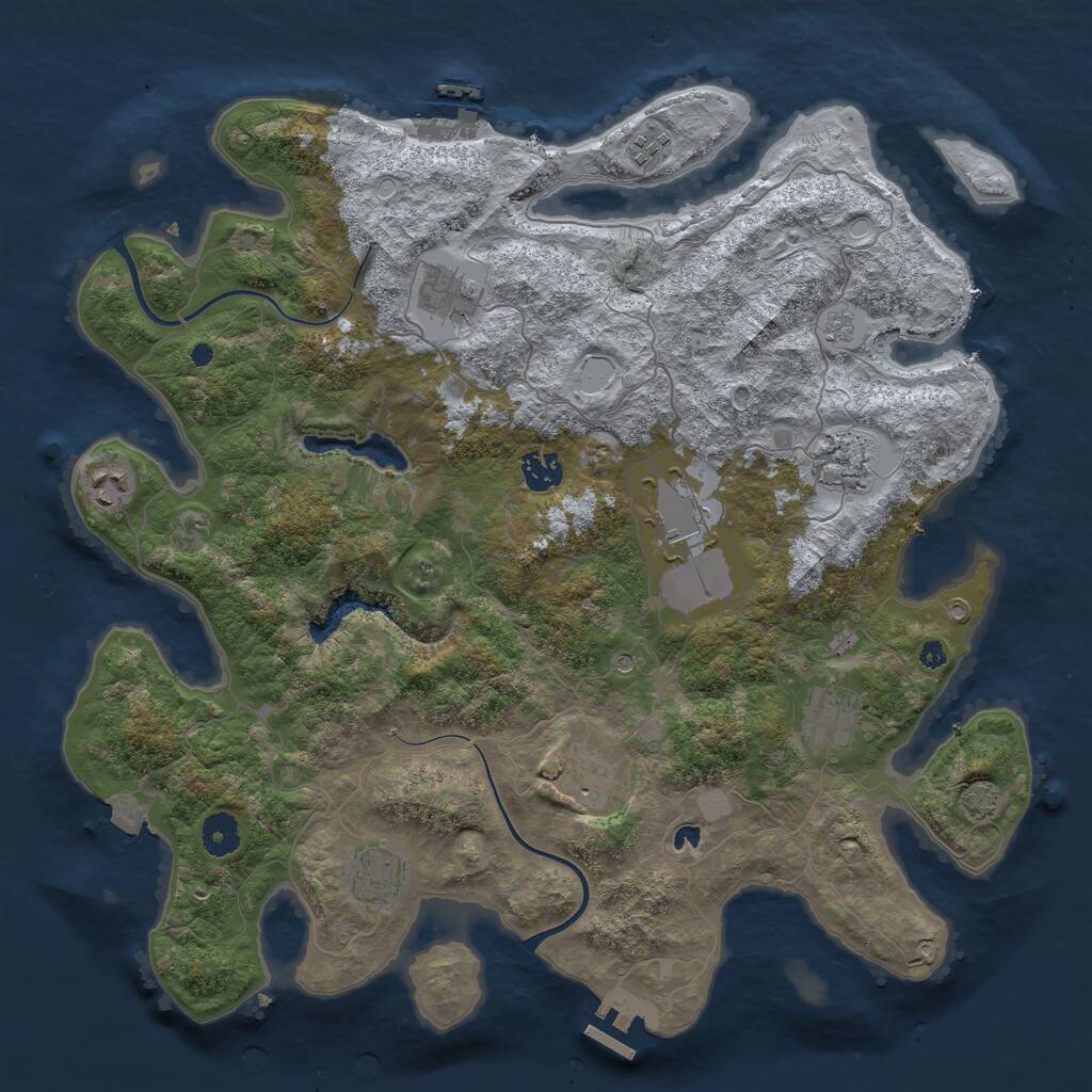 Rust Map: Procedural Map, Size: 4000, Seed: 11588082, 15 Monuments