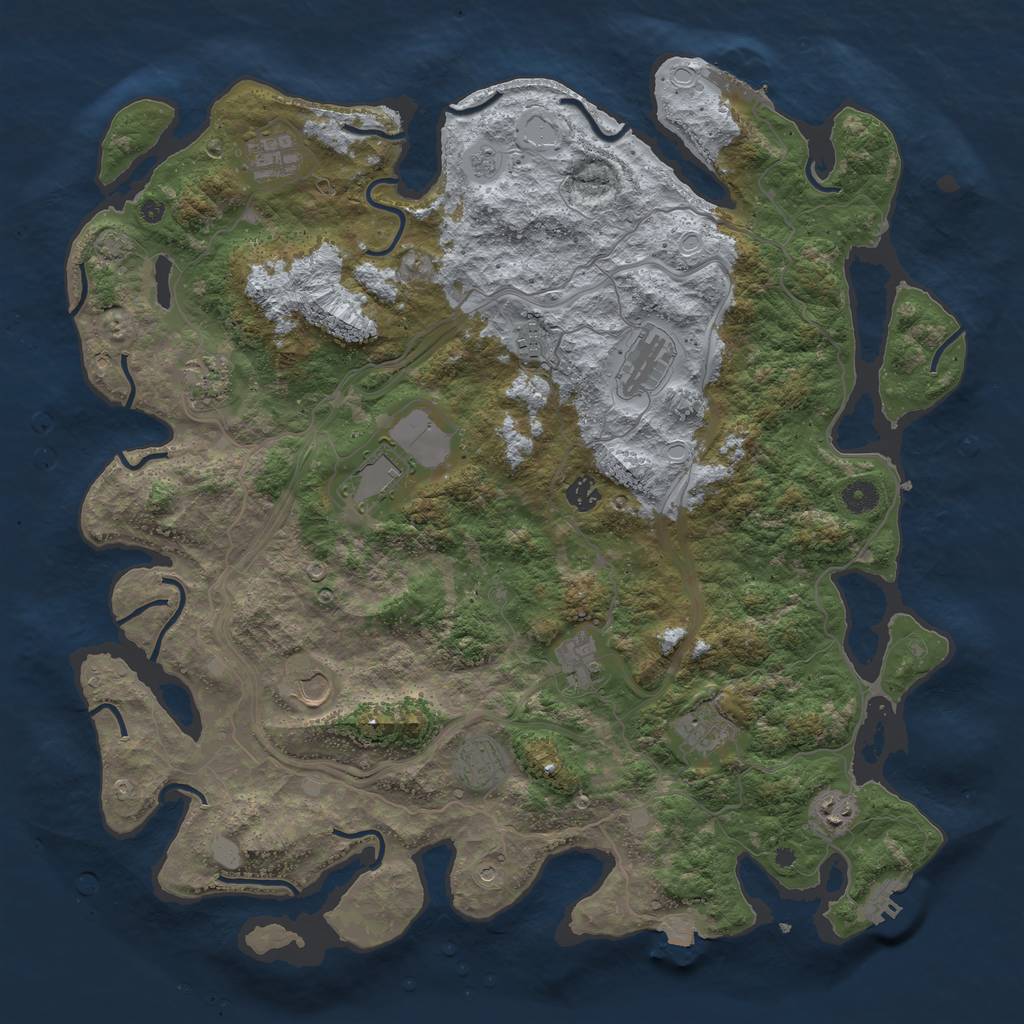 Rust Map: Procedural Map, Size: 4500, Seed: 706326460, 19 Monuments
