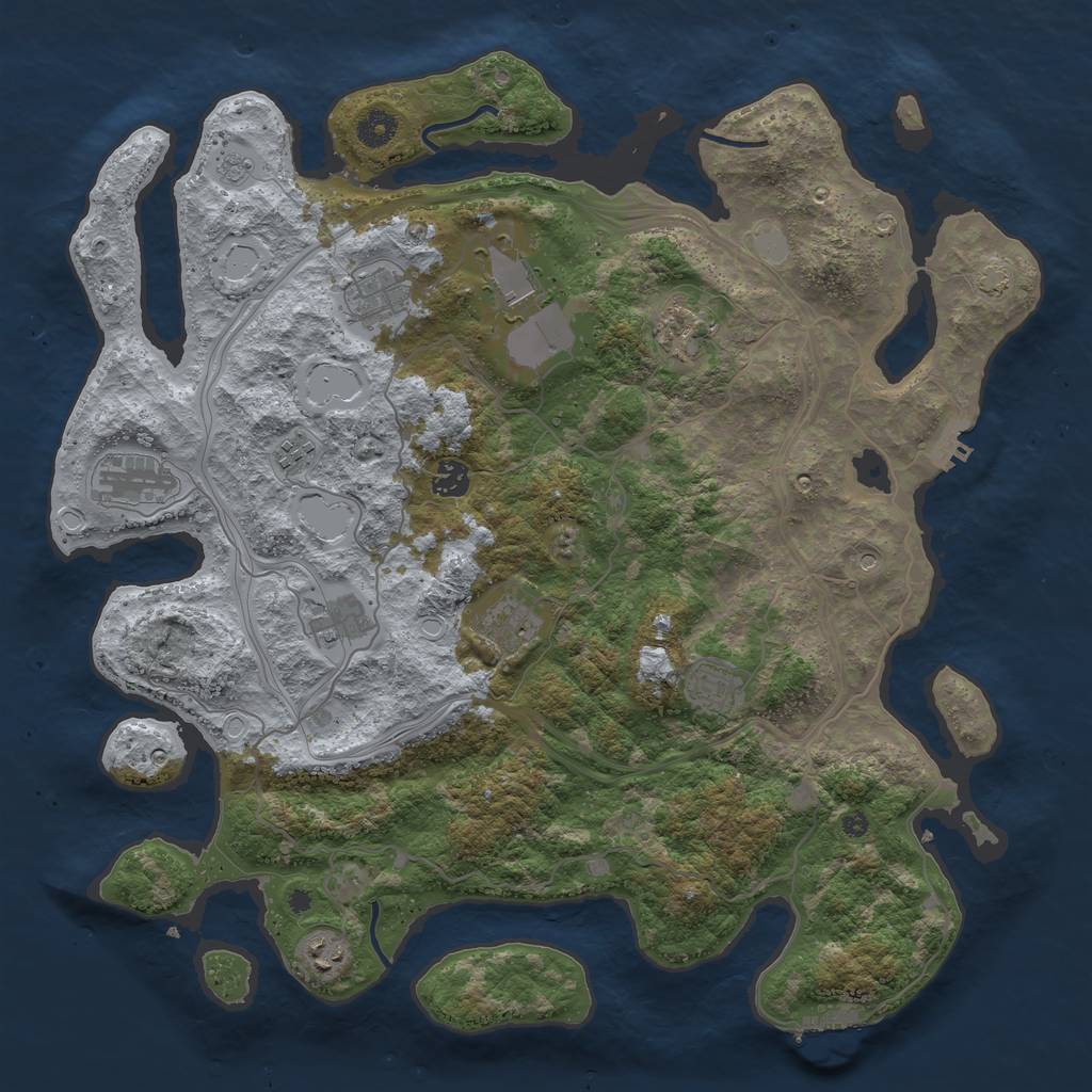 Rust Map: Procedural Map, Size: 4250, Seed: 1823181155, 18 Monuments