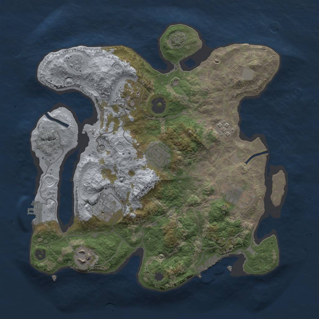 Rust Map: Procedural Map, Size: 3000, Seed: 1569133037, 14 Monuments