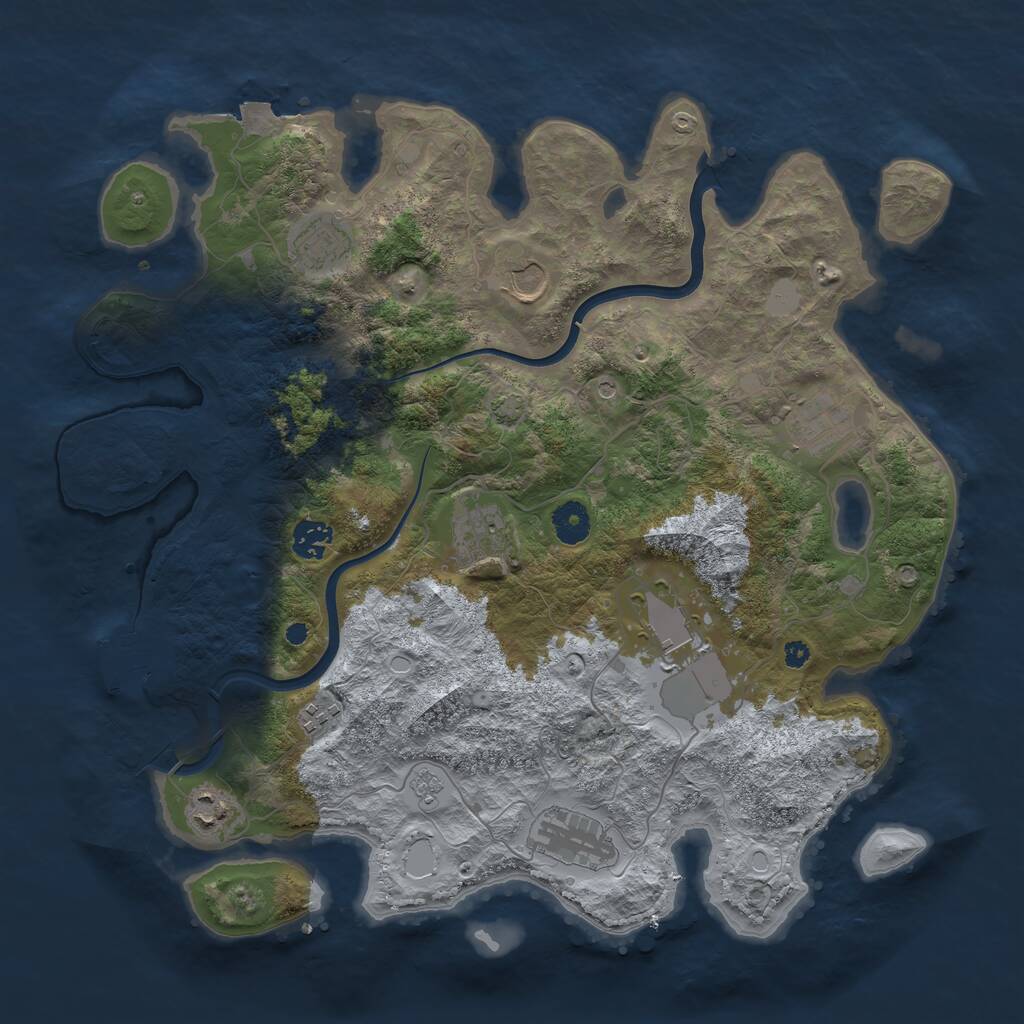 Rust Map: Procedural Map, Size: 3850, Seed: 83556748, 14 Monuments