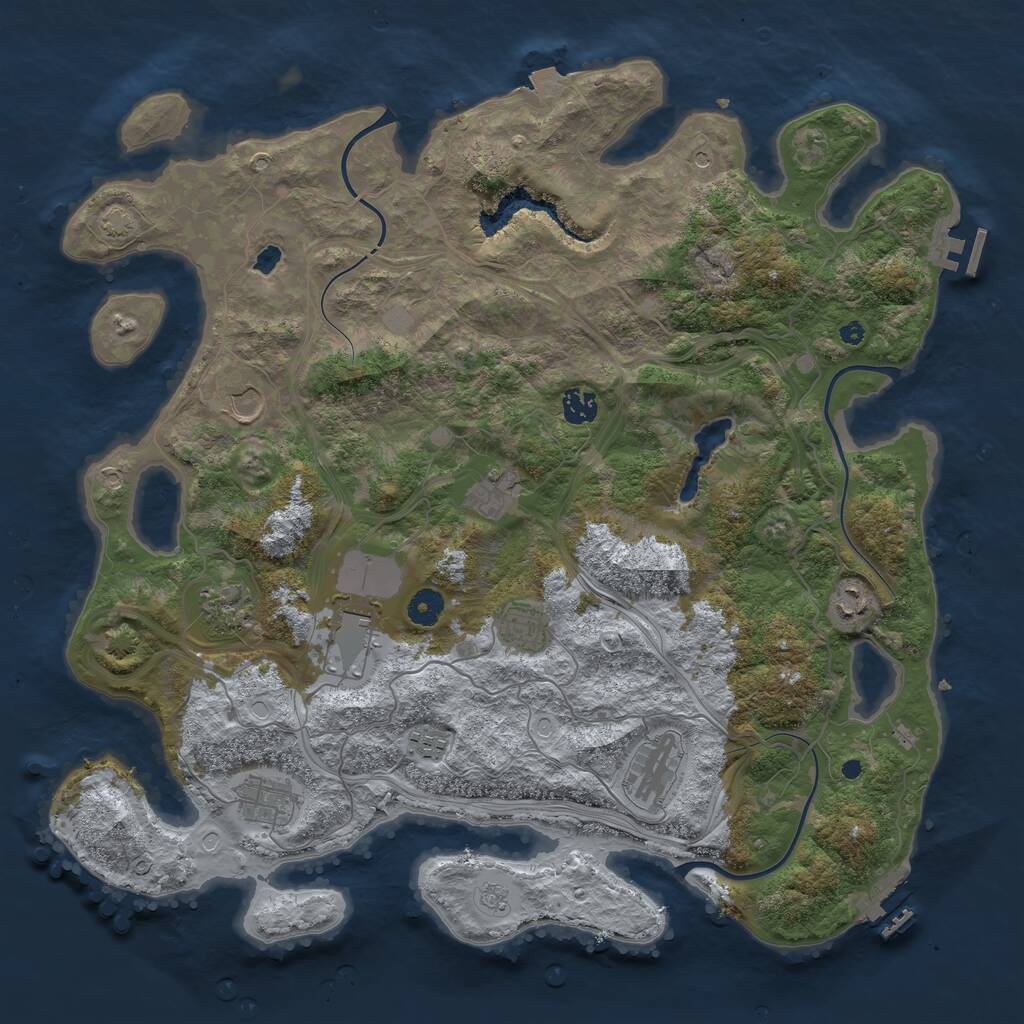 Rust Map: Procedural Map, Size: 4250, Seed: 26, 16 Monuments