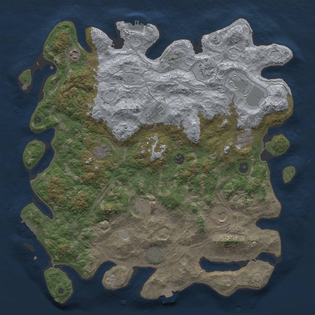 Rust Map: Procedural Map, Size: 4500, Seed: 1513842747, 19 Monuments