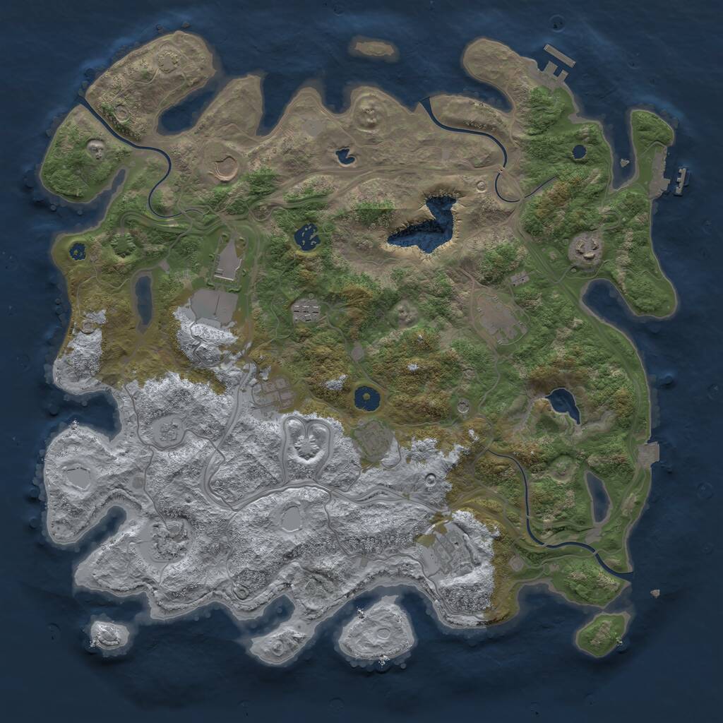 Rust Map: Procedural Map, Size: 4250, Seed: 869586900, 16 Monuments