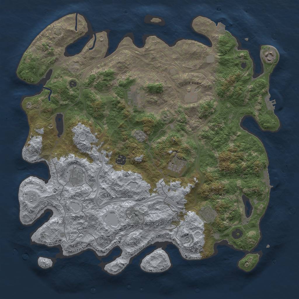 Rust Map: Procedural Map, Size: 4250, Seed: 869586900, 16 Monuments