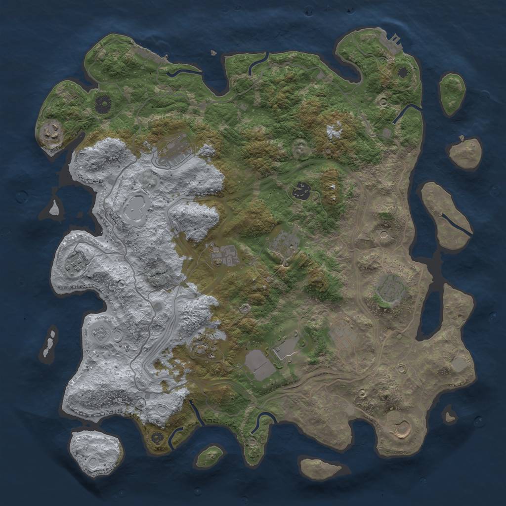 Rust Map: Procedural Map, Size: 4250, Seed: 650367344, 20 Monuments