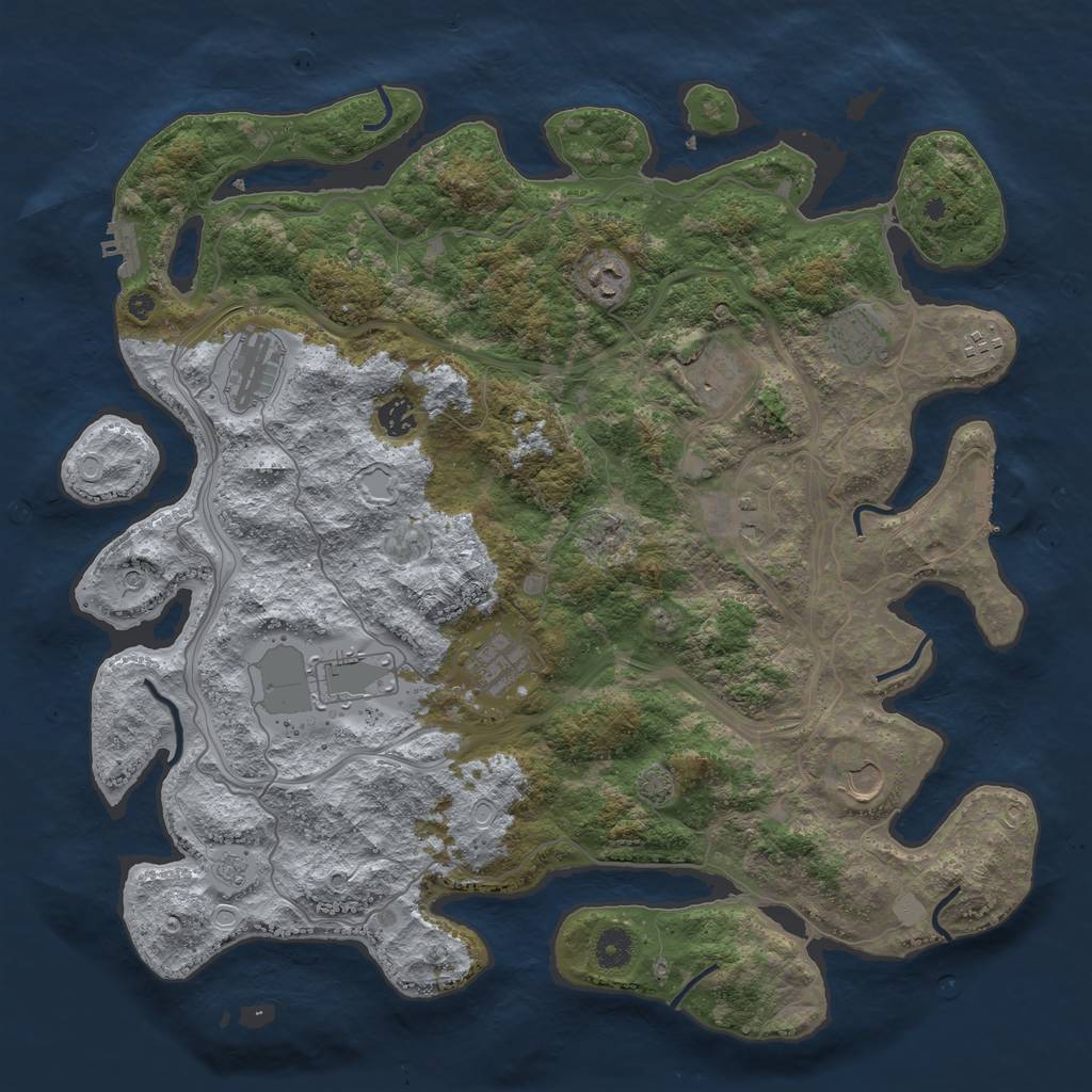 Rust Map: Procedural Map, Size: 4250, Seed: 189487838, 18 Monuments