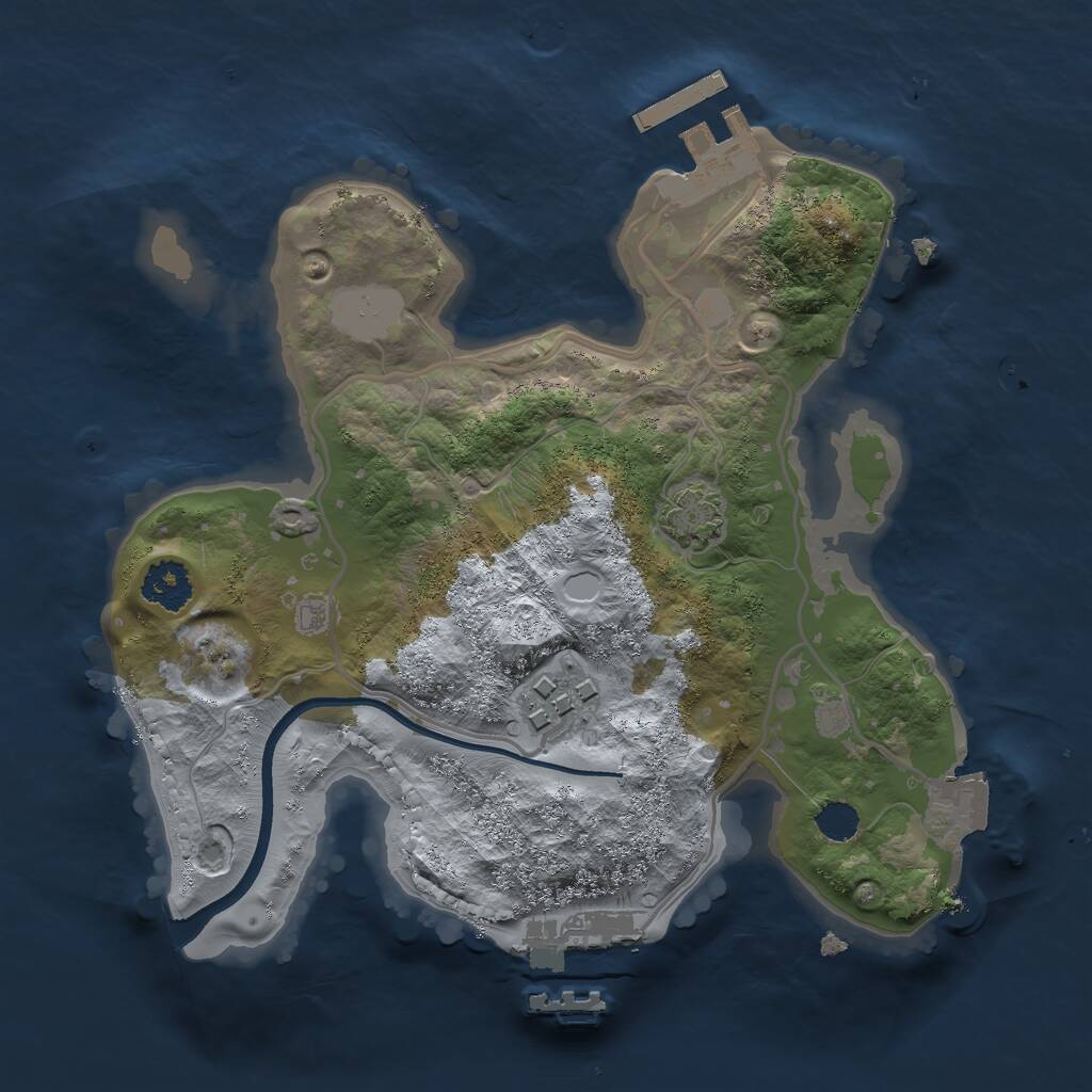 Rust Map: Procedural Map, Size: 2210, Seed: 37, 5 Monuments