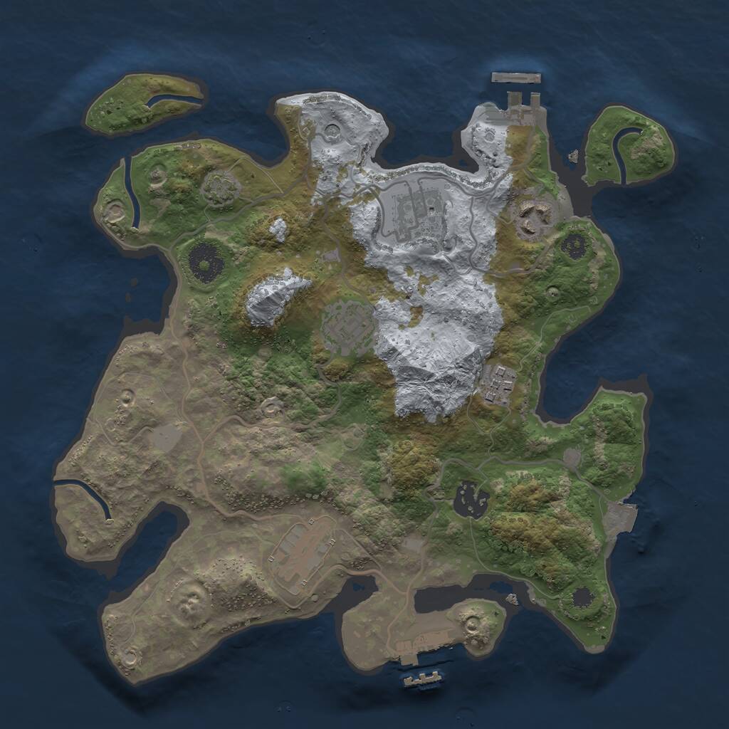 Rust Map: Procedural Map, Size: 3000, Seed: 190790, 11 Monuments