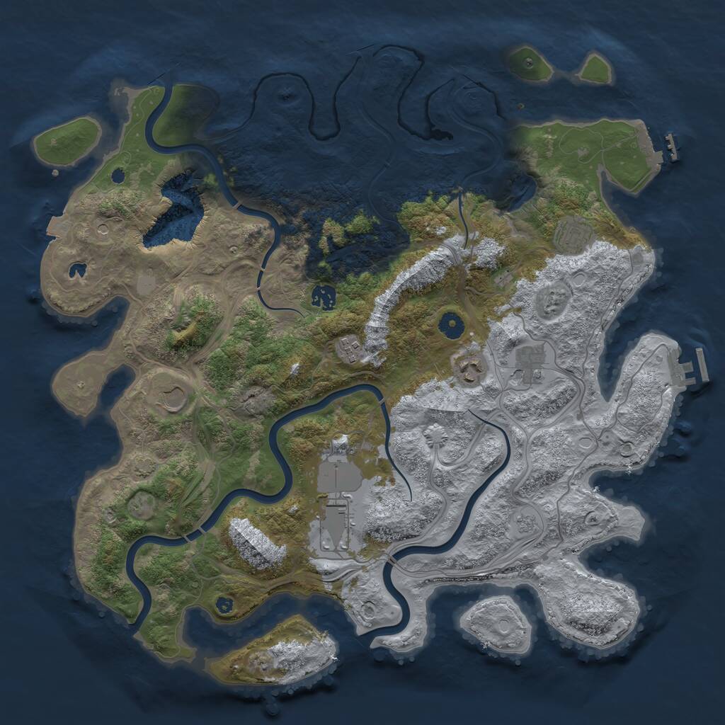 Rust Map: Procedural Map, Size: 4250, Seed: 915522284, 13 Monuments