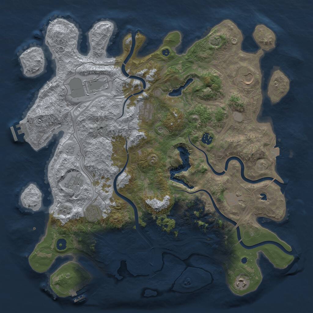 Rust Map: Procedural Map, Size: 4250, Seed: 309264911, 15 Monuments