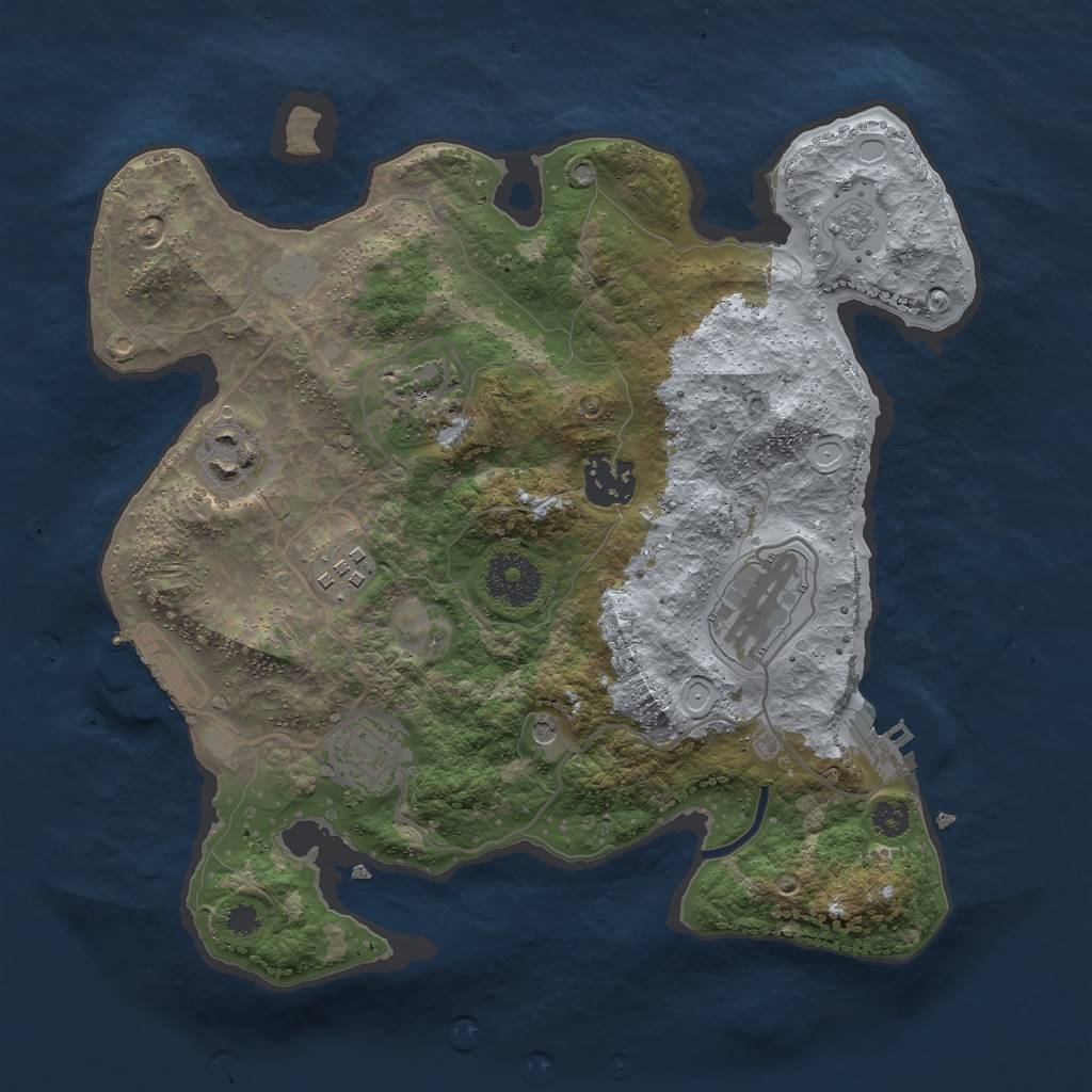 Rust Map: Procedural Map, Size: 3000, Seed: 38395, 13 Monuments