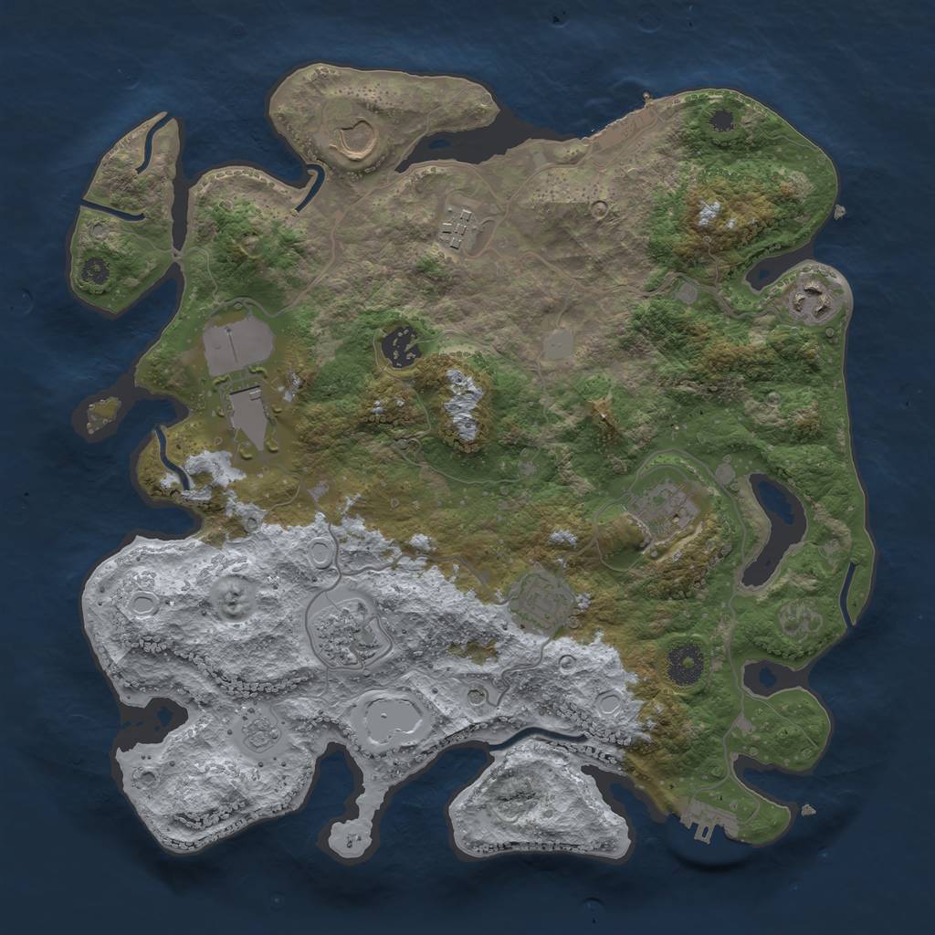 Rust Map: Procedural Map, Size: 3500, Seed: 79136746, 15 Monuments