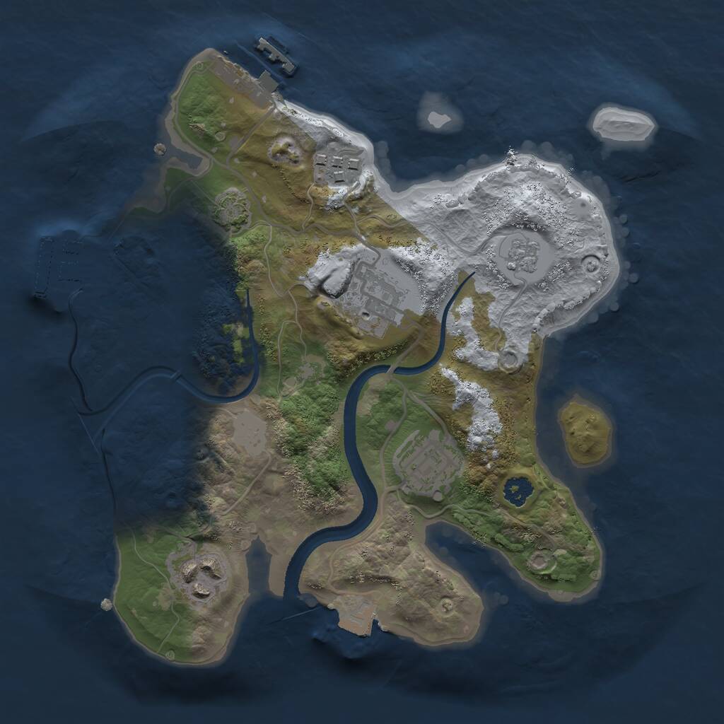 Rust Map: Procedural Map, Size: 2500, Seed: 604715519, 9 Monuments