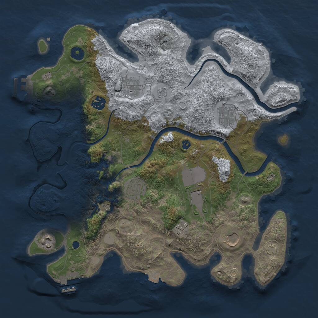 Rust Map: Procedural Map, Size: 3500, Seed: 1871933738, 14 Monuments