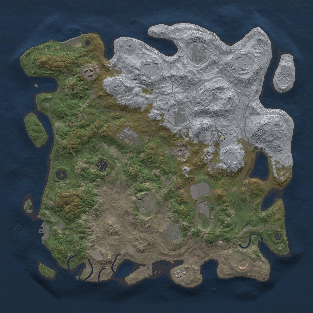 Rust Map: Procedural Map, Size: 4250, Seed: 606672815, 18 Monuments