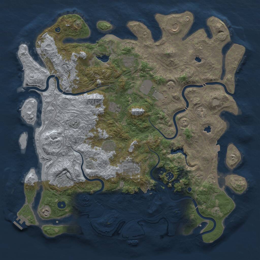 Rust Map: Procedural Map, Size: 4800, Seed: 491309789, 17 Monuments