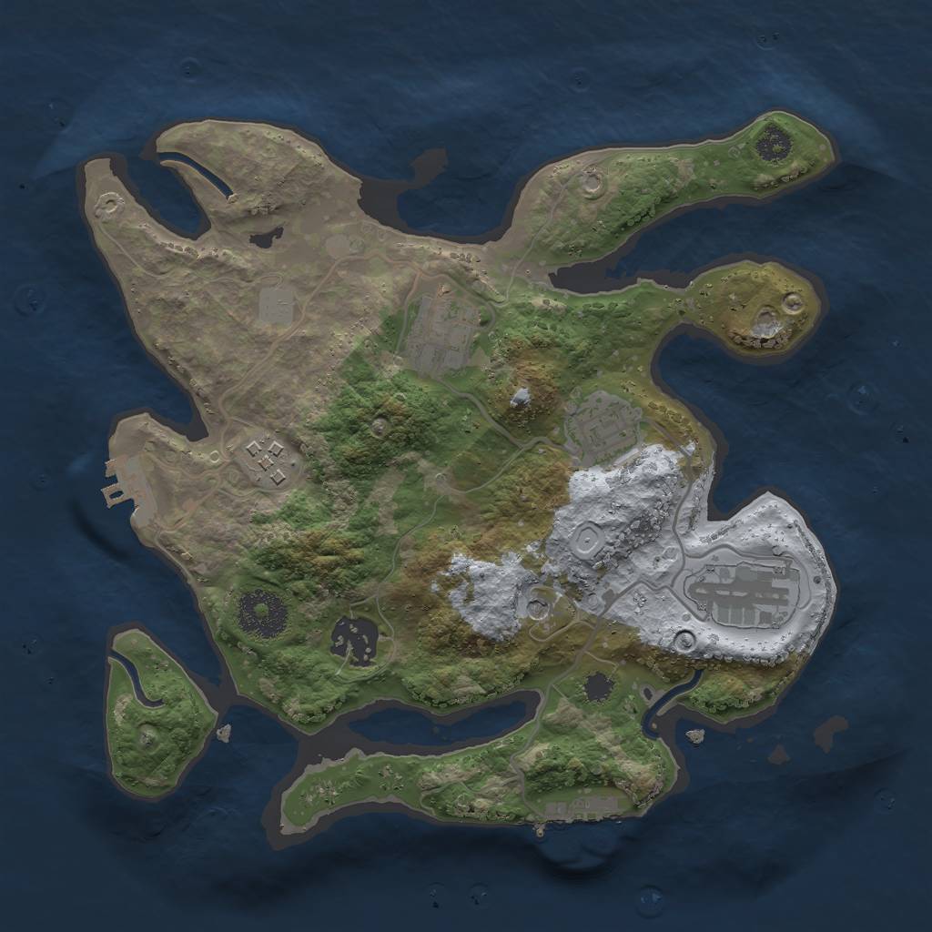 Rust Map: Procedural Map, Size: 2800, Seed: 41234434, 11 Monuments