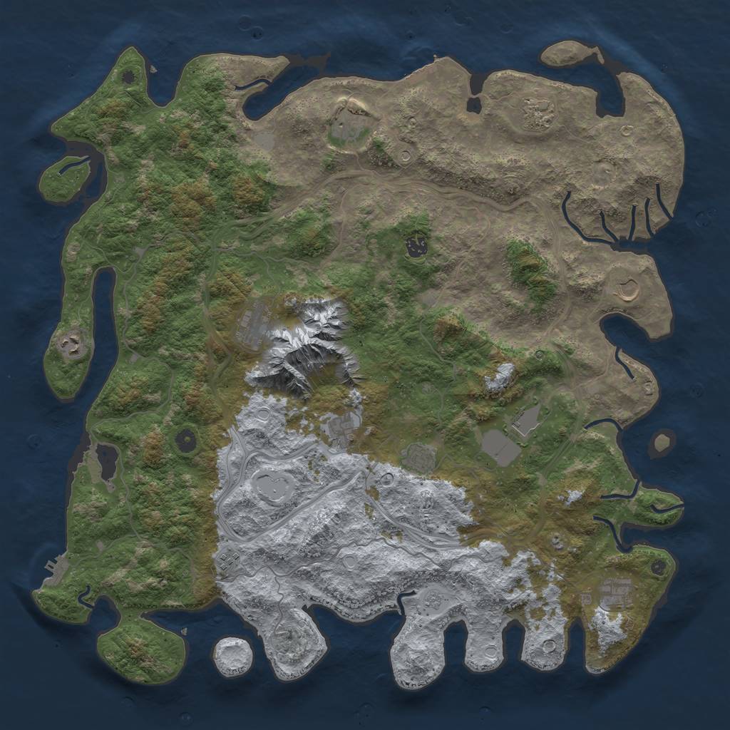 Rust Map: Procedural Map, Size: 5000, Seed: 17885223, 18 Monuments