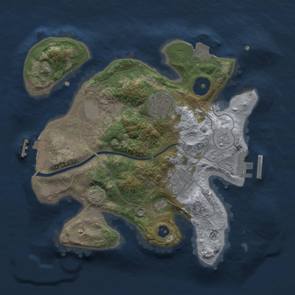 Rust Map: Procedural Map, Size: 2500, Seed: 50690, 7 Monuments