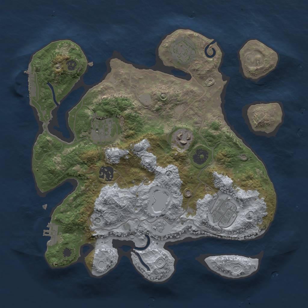 Rust Map: Procedural Map, Size: 3000, Seed: 17914, 12 Monuments
