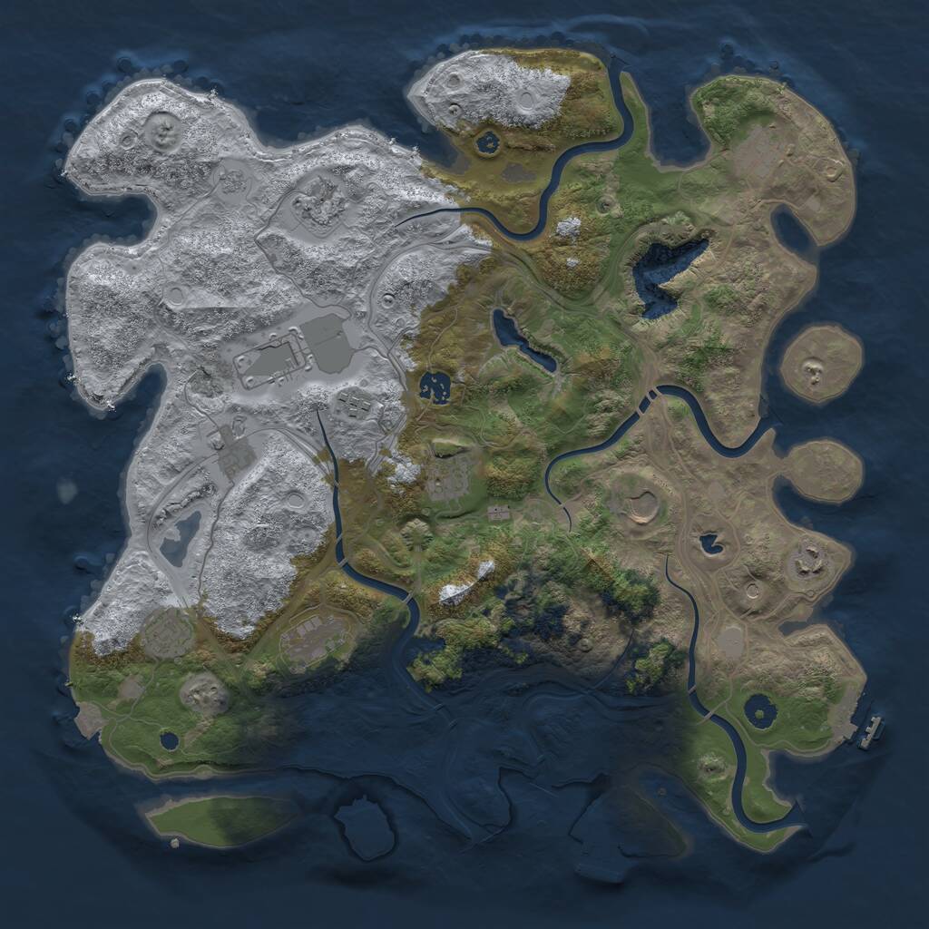 Rust Map: Procedural Map, Size: 4250, Seed: 288740174, 17 Monuments