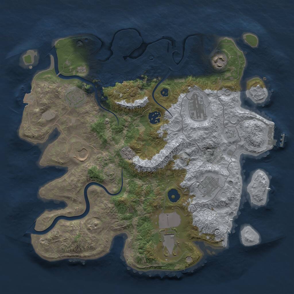 Rust Map: Procedural Map, Size: 3500, Seed: 16578892, 13 Monuments