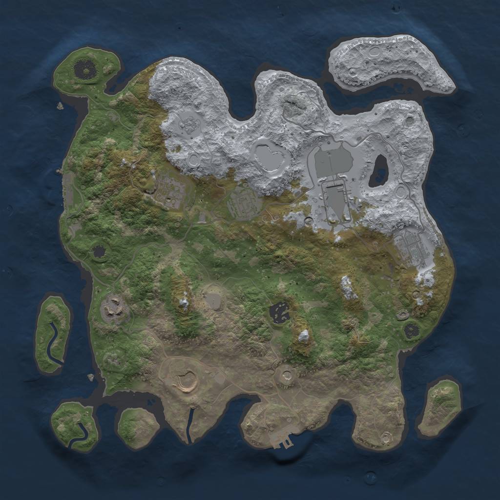 Rust Map: Procedural Map, Size: 3500, Seed: 90030817, 14 Monuments