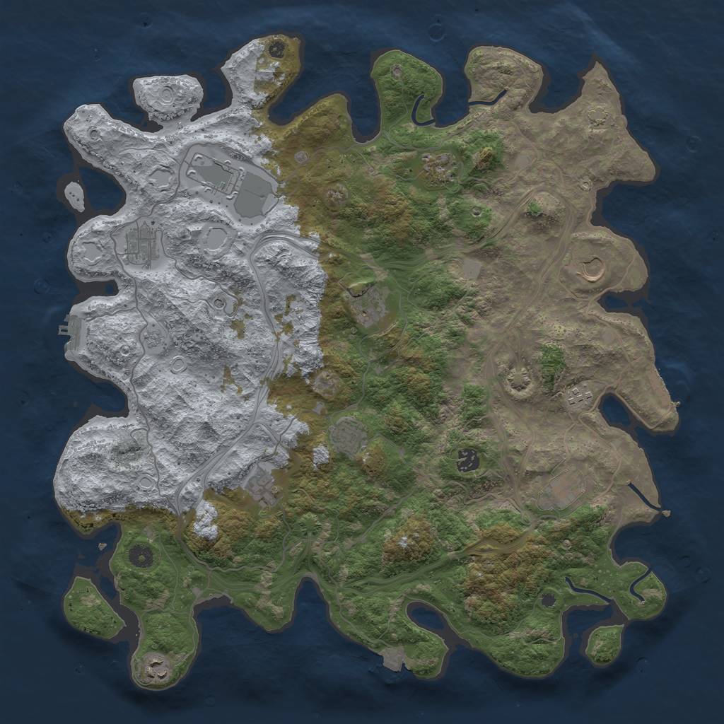 Rust Map: Procedural Map, Size: 4500, Seed: 123115599, 19 Monuments