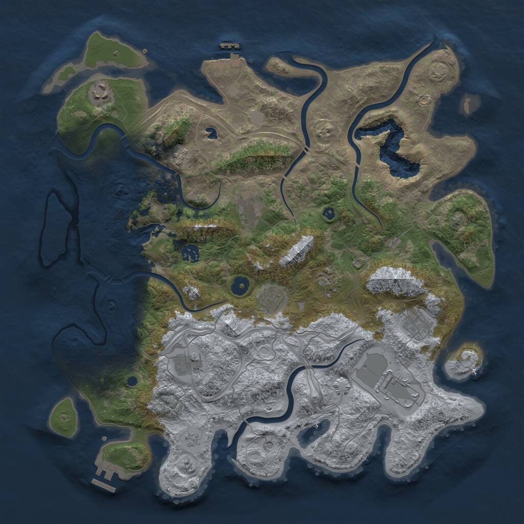 Rust Map: Procedural Map, Size: 4250, Seed: 483945967, 15 Monuments