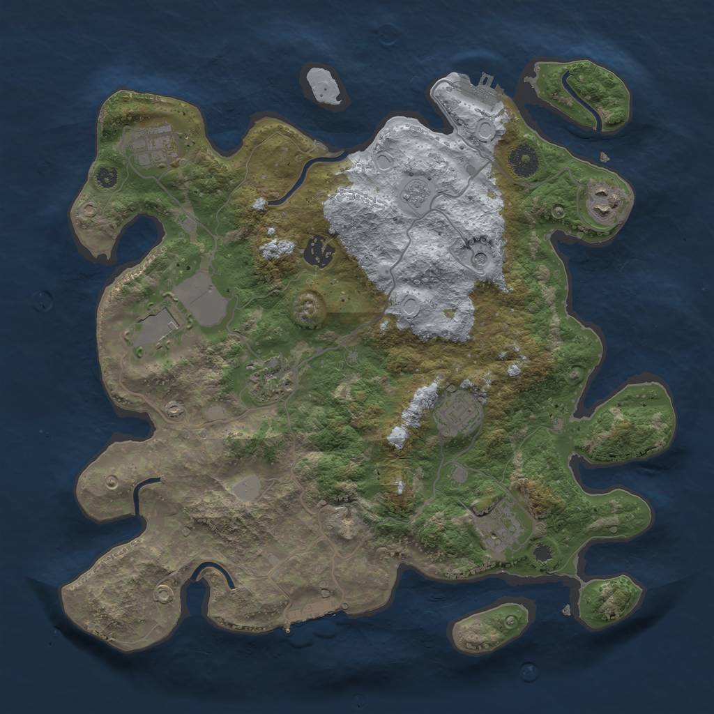 Rust Map: Procedural Map, Size: 3500, Seed: 22753026, 14 Monuments