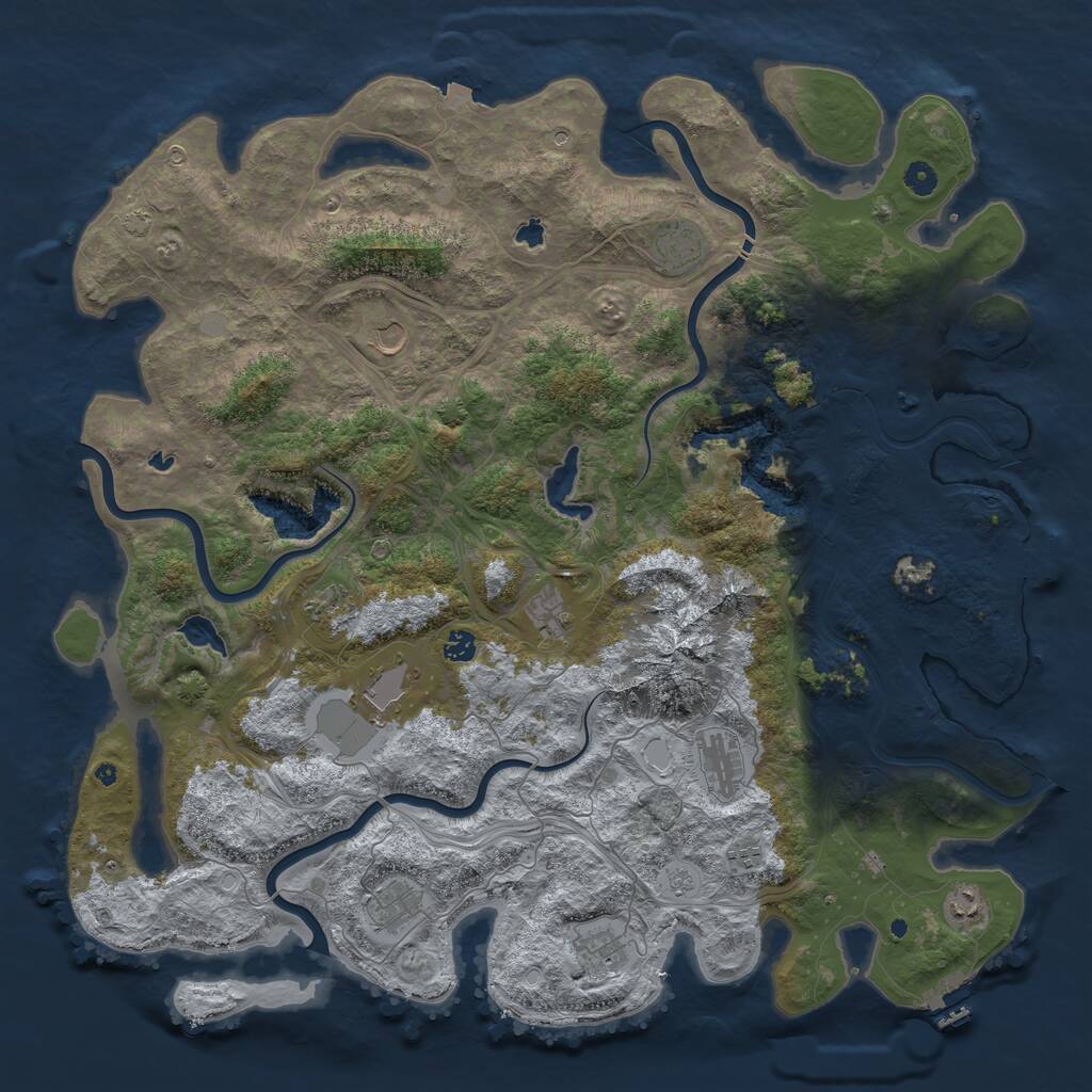 Rust Map: Procedural Map, Size: 5000, Seed: 198339146, 17 Monuments