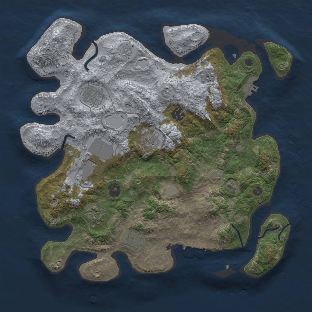 Rust Map: Procedural Map, Size: 3500, Seed: 59860690, 15 Monuments