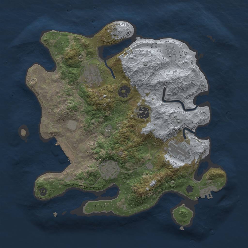 Rust Map: Procedural Map, Size: 3000, Seed: 10549248, 13 Monuments