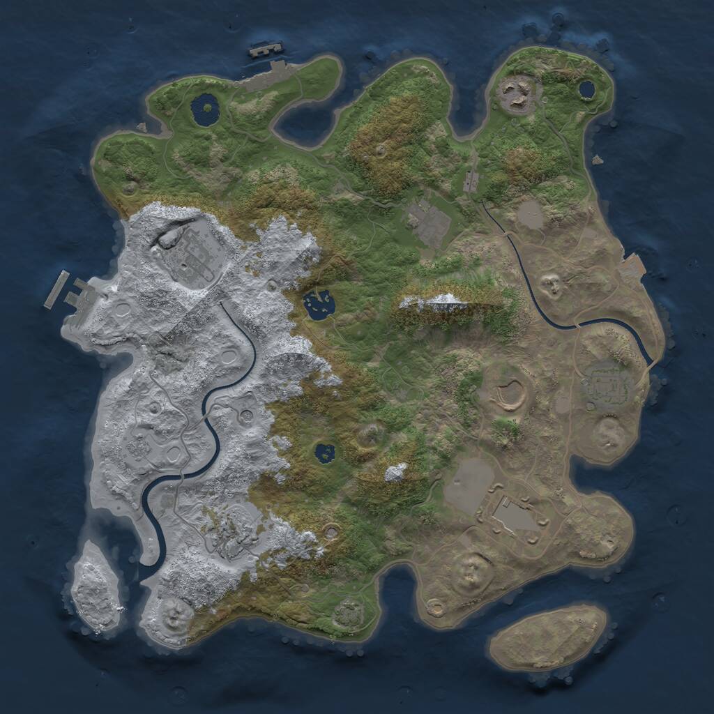 Rust Map: Procedural Map, Size: 3500, Seed: 14804533, 14 Monuments