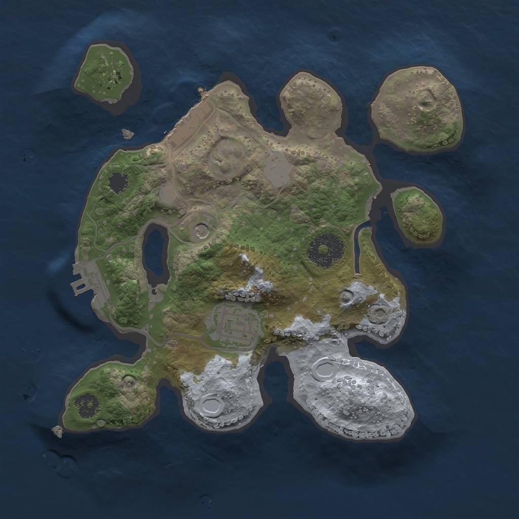 Rust Map: Procedural Map, Size: 2250, Seed: 393973964, 9 Monuments