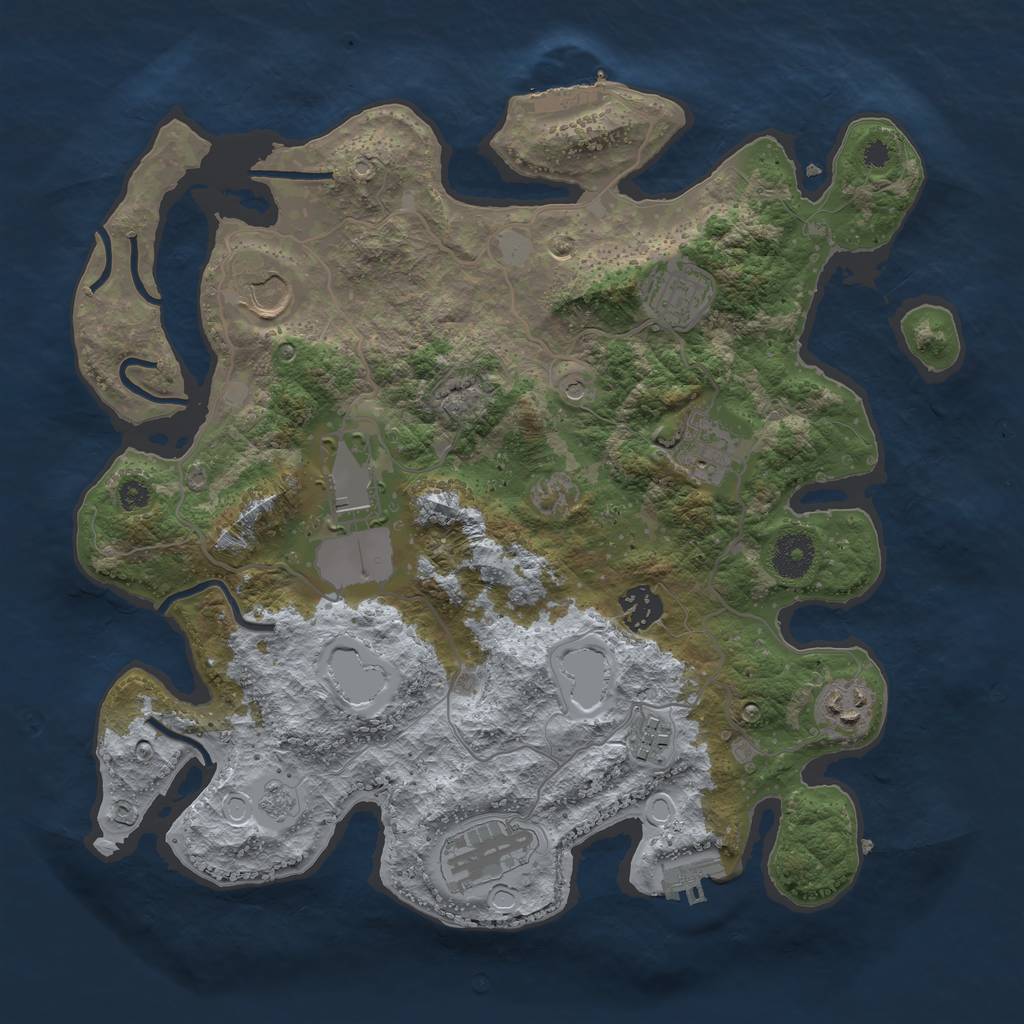 Rust Map: Procedural Map, Size: 3500, Seed: 700917499, 15 Monuments