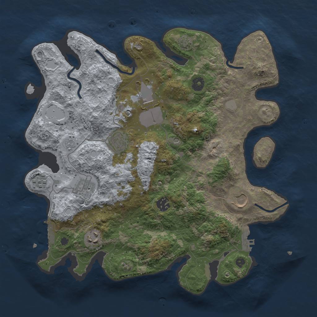 Rust Map: Procedural Map, Size: 3500, Seed: 54339453, 15 Monuments