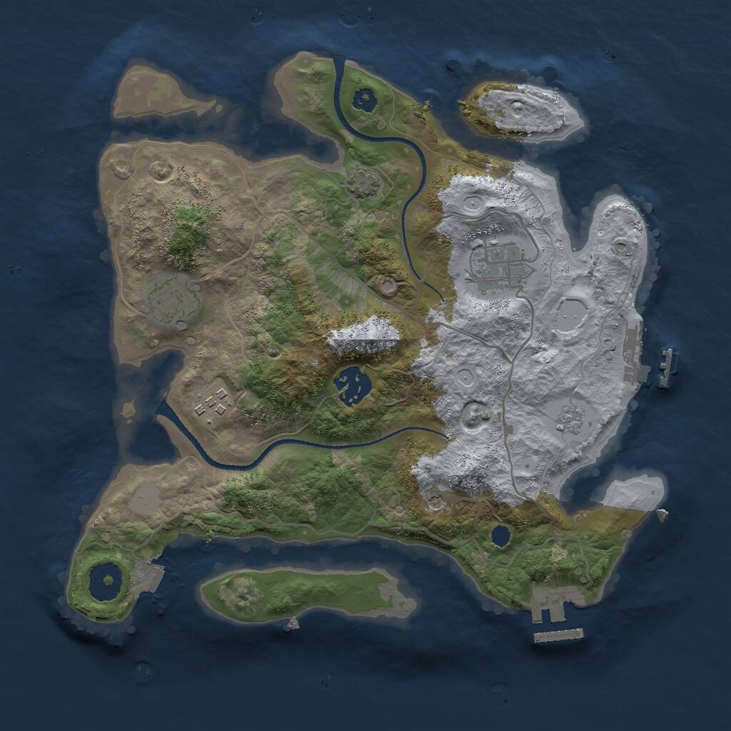Rust Map: Procedural Map, Size: 3000, Seed: 60615955, 10 Monuments