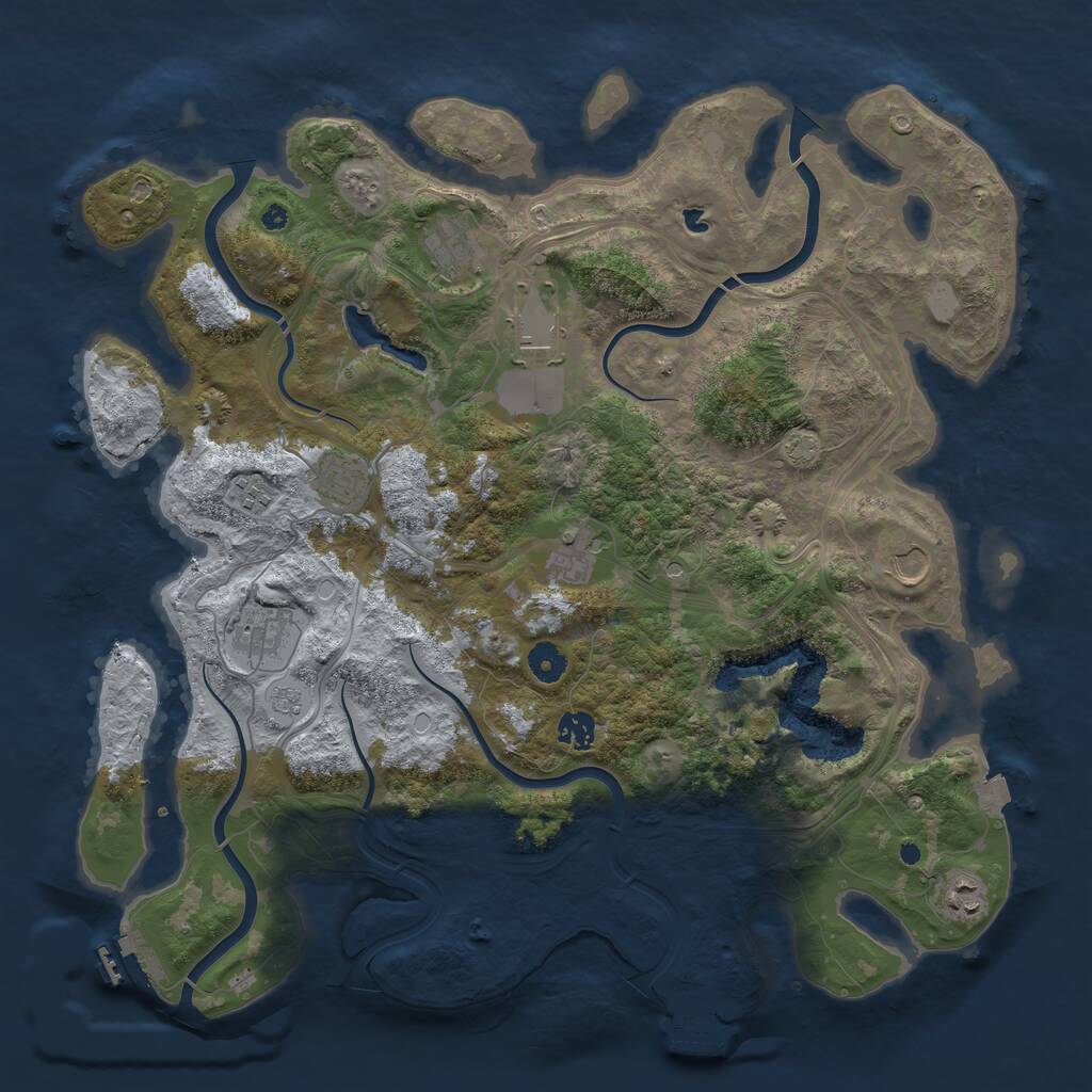 Rust Map: Procedural Map, Size: 4250, Seed: 856397411, 15 Monuments