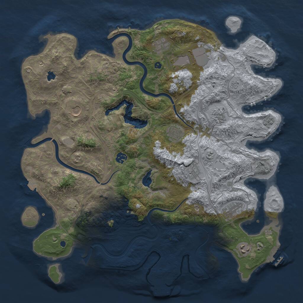 Rust Map: Procedural Map, Size: 4250, Seed: 193193112, 16 Monuments