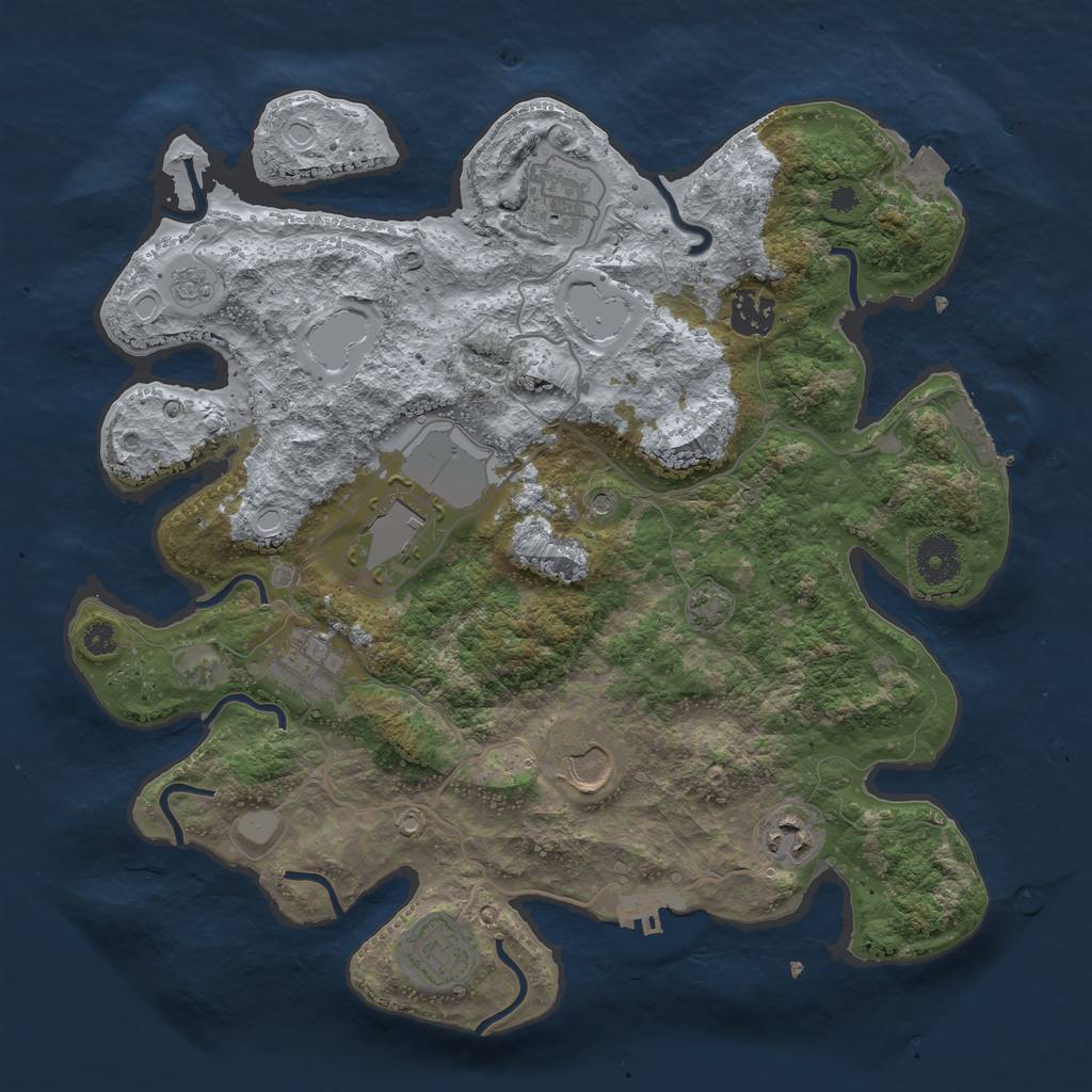 Rust Map: Procedural Map, Size: 3500, Seed: 35725650, 15 Monuments